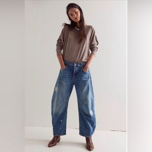 We The Free Good Luck Mid Rise Barrel Jeans